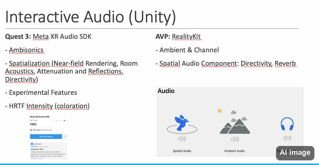 Apple Vision pro vs. Meta quest 3 interactive audio