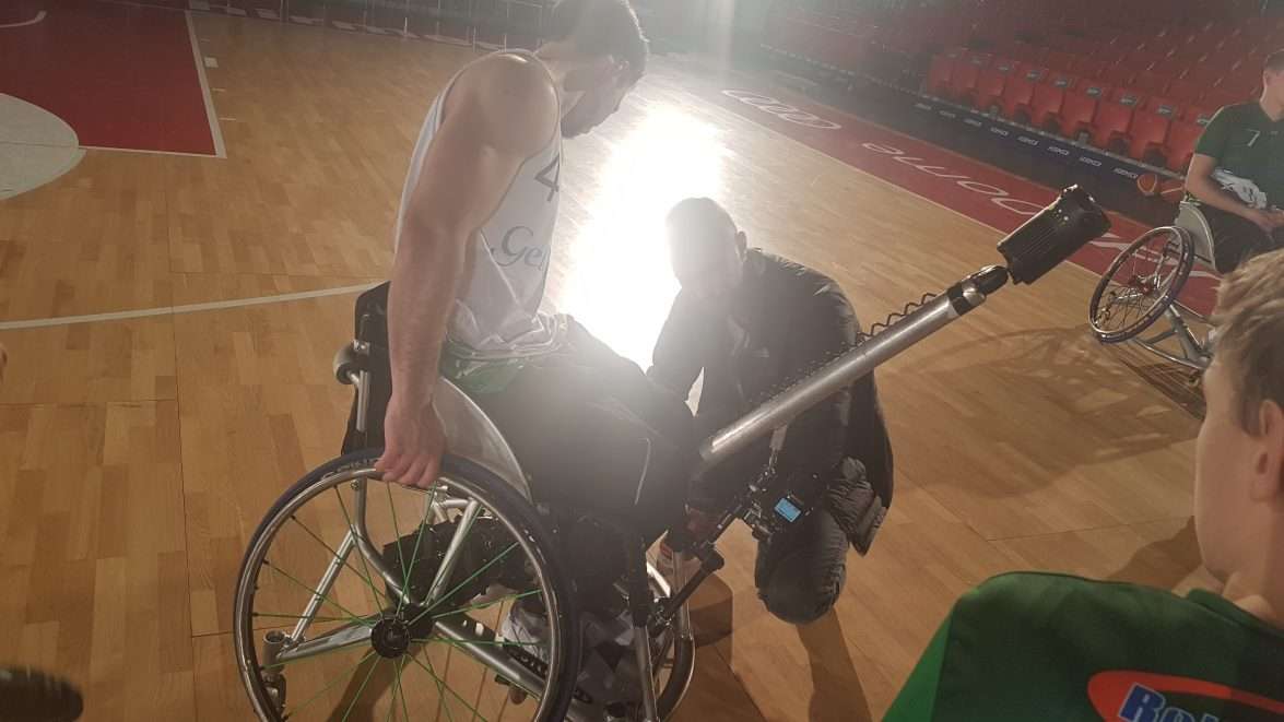 360 camera rigging with wheelchair 