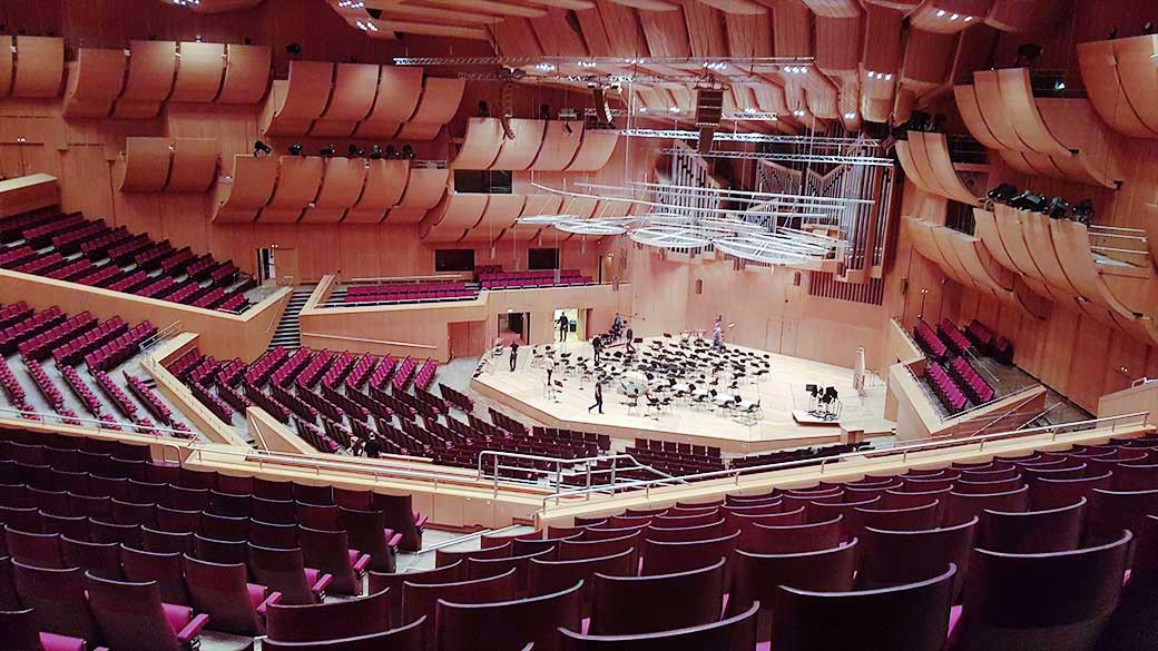 big empty concert hall as example for immersive audio examples