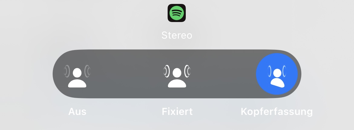 iOS spatial audio switch for Spotify in stereo with head tracking active