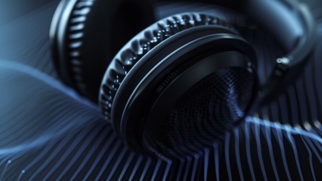 Nahaufnahme von Kopfhörer-Polster und Textur