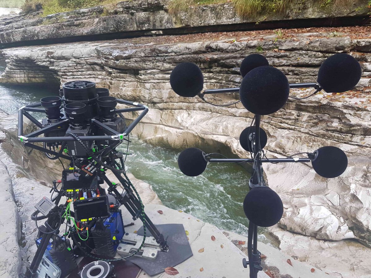 Immersive Audio 3D Musik Aufnahme einer Klamm