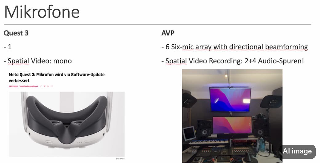 Apple Vision pro vs. Meta quest 3 microphone