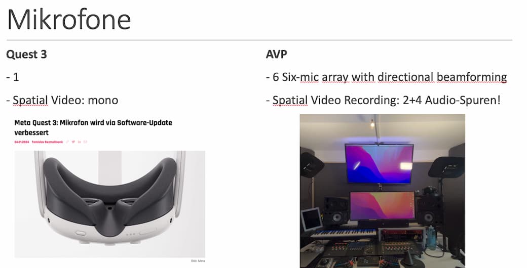 Apple Vision pro vs. Meta quest 3 microphone