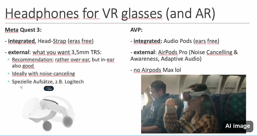 Apple Vision pro vs. Meta quest 3 headphones for vr glasses