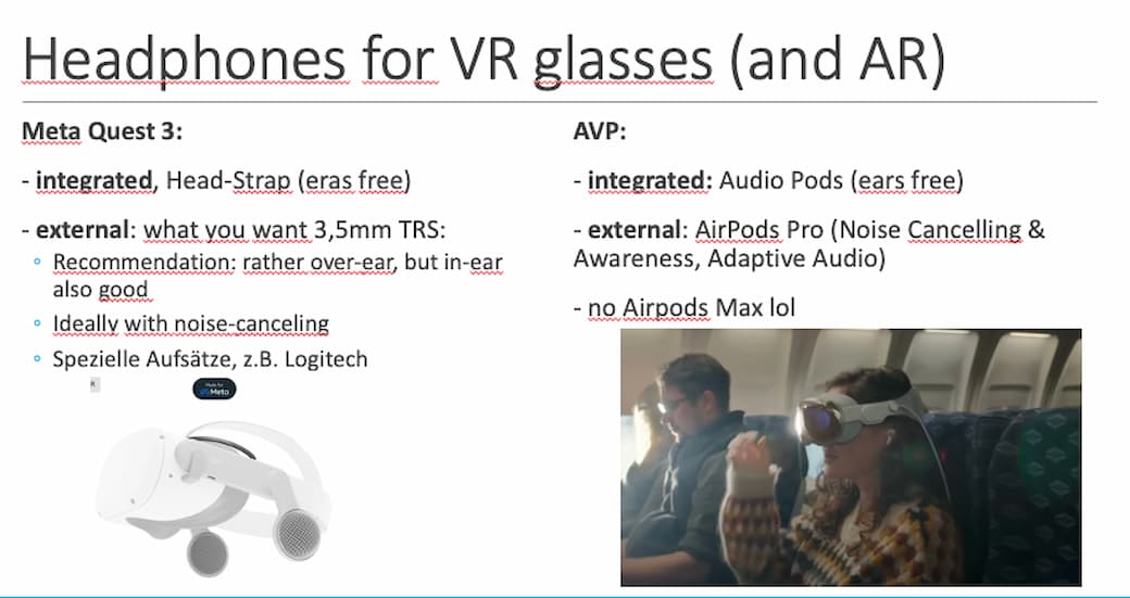 Apple Vision pro vs. Meta quest 3 headphones for vr glasses