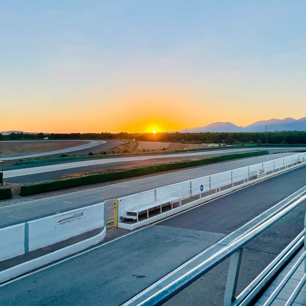 Sunset over a road