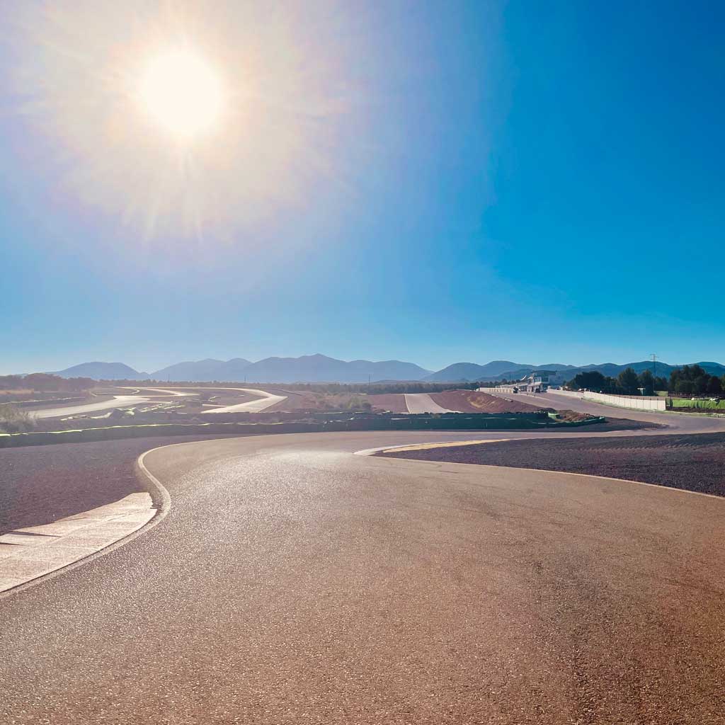 Long road through a warm landscape