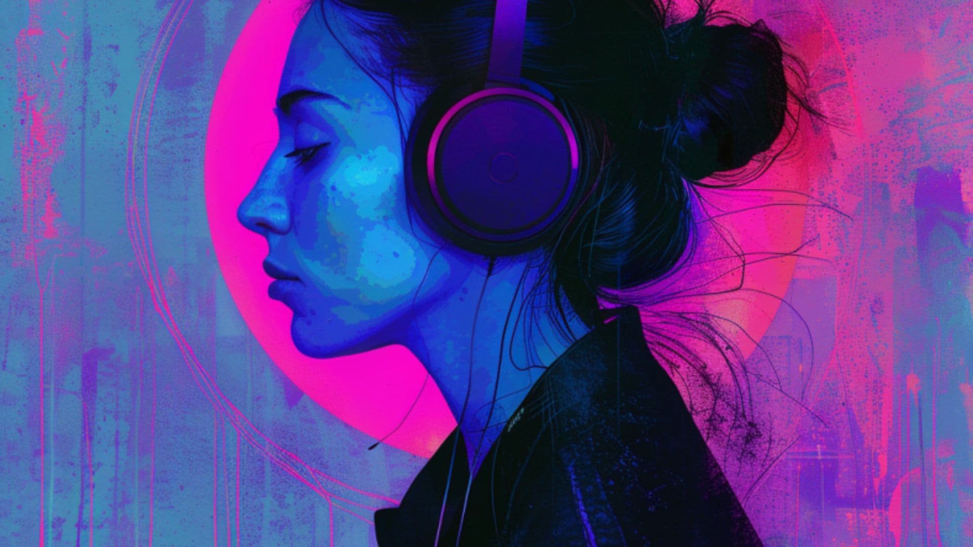 Woman listening to music