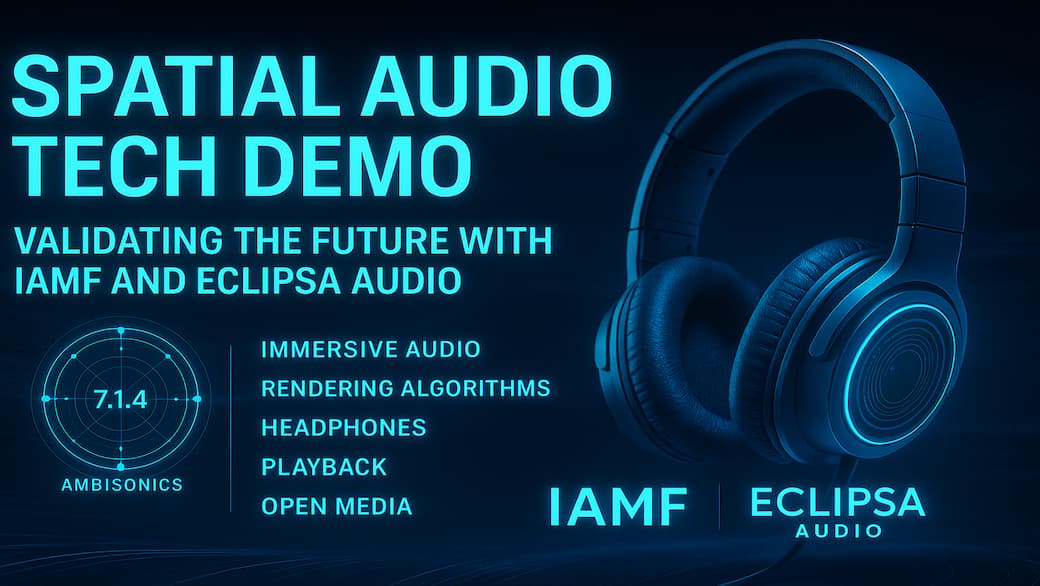 Symbolisches Bild mit Kopfhörer und YouTube-Logo – steht für immersives 3D-Audio-Erlebnis im Eclipsa-Universum.