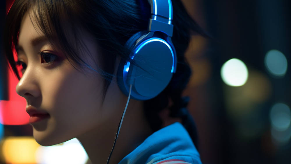 Someone listening to spatial audio