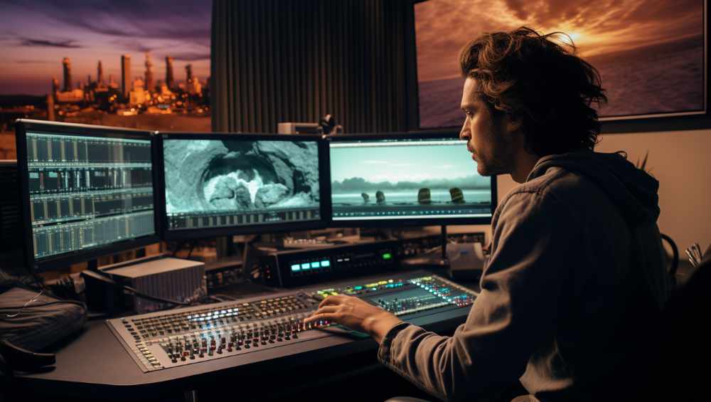 Someone using spatial audio algorithms to mix a well sounding track