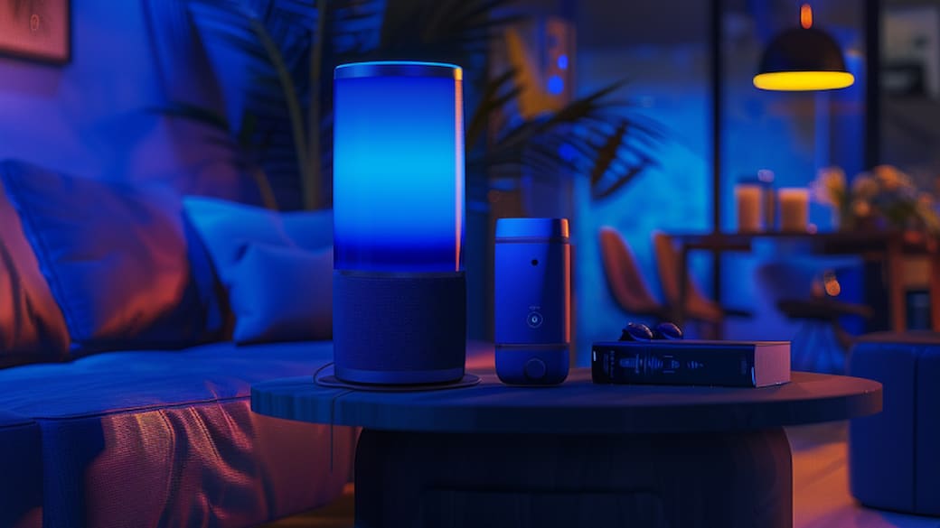 Minimalistisches Lichtobjekt im modernen Raum