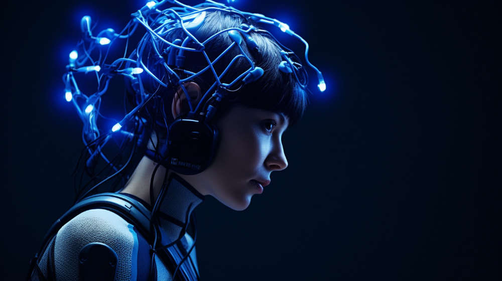 An android experiencing electric brain stimulation.