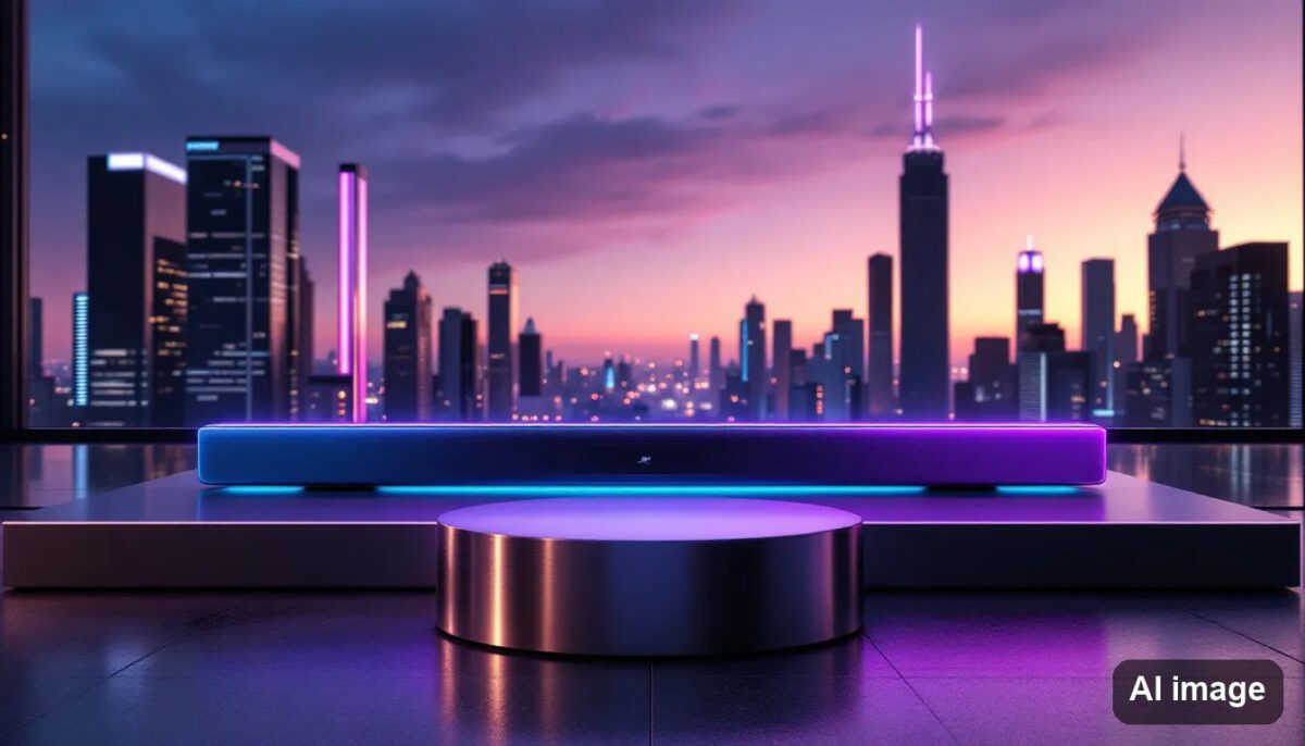 Die AMBEO Produktpalette zeigt verschiedene Soundbars von Sennheiser, einschließlich der AMBEO Soundbar Mini und Max.
