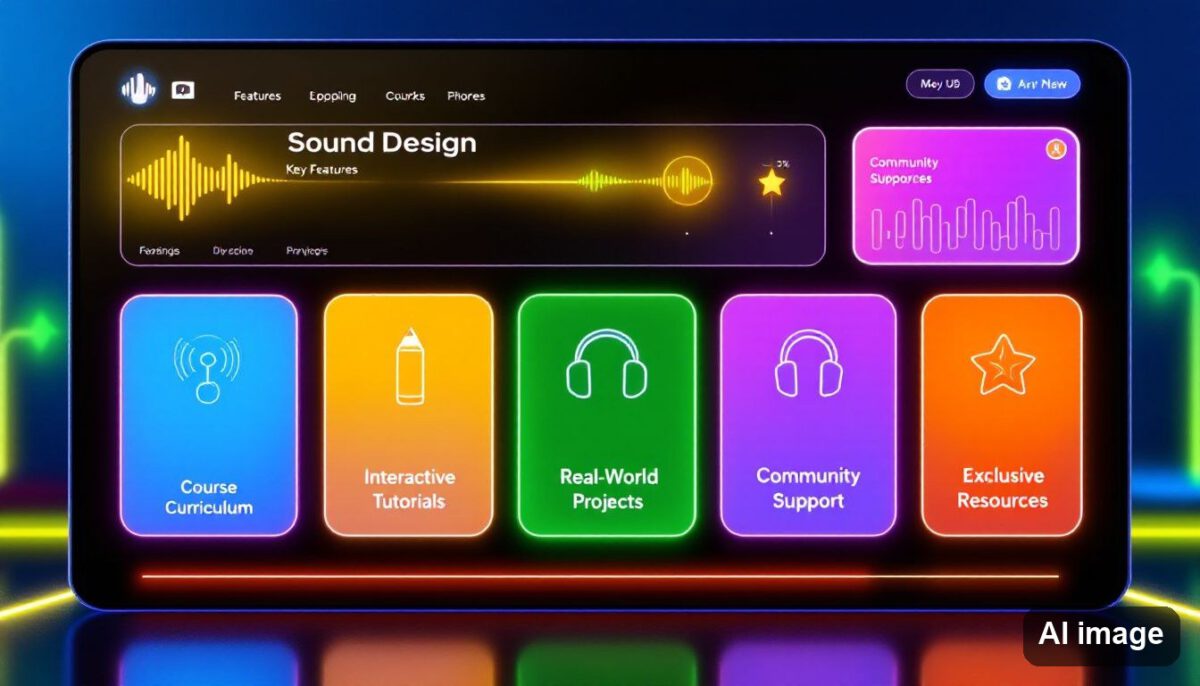 Übersicht eines Online-Sounddesign-Kurses mit seinen wichtigsten Merkmalen