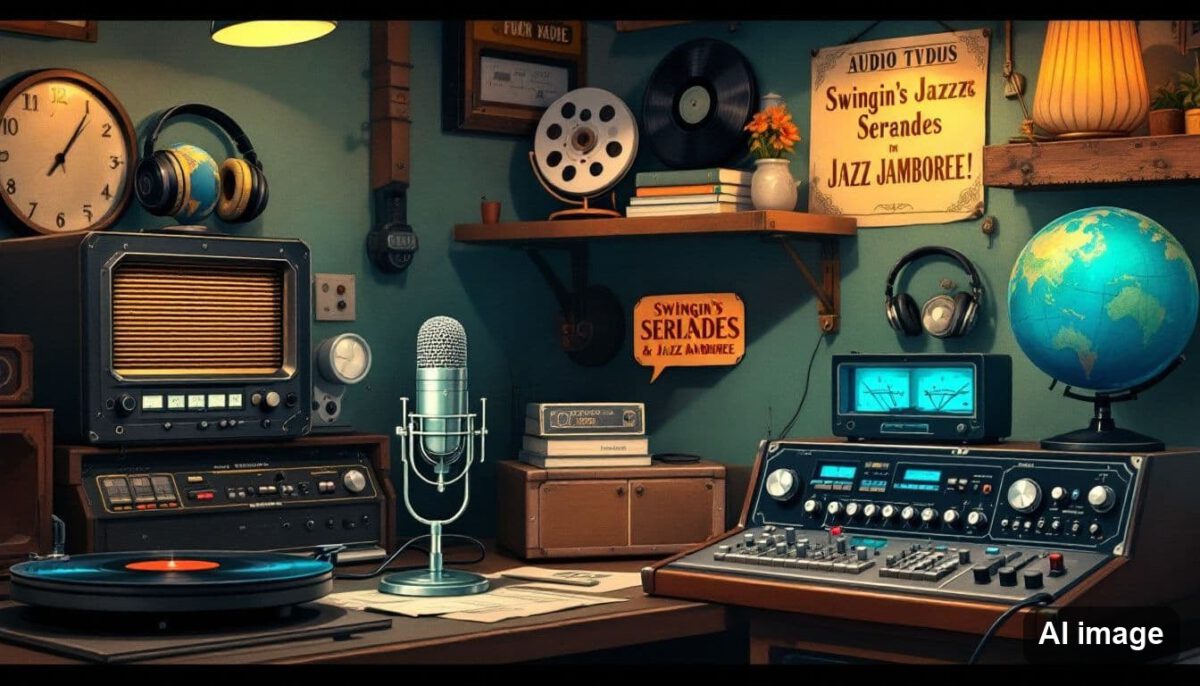 Essential tools for making audio including microphones and audio editors.