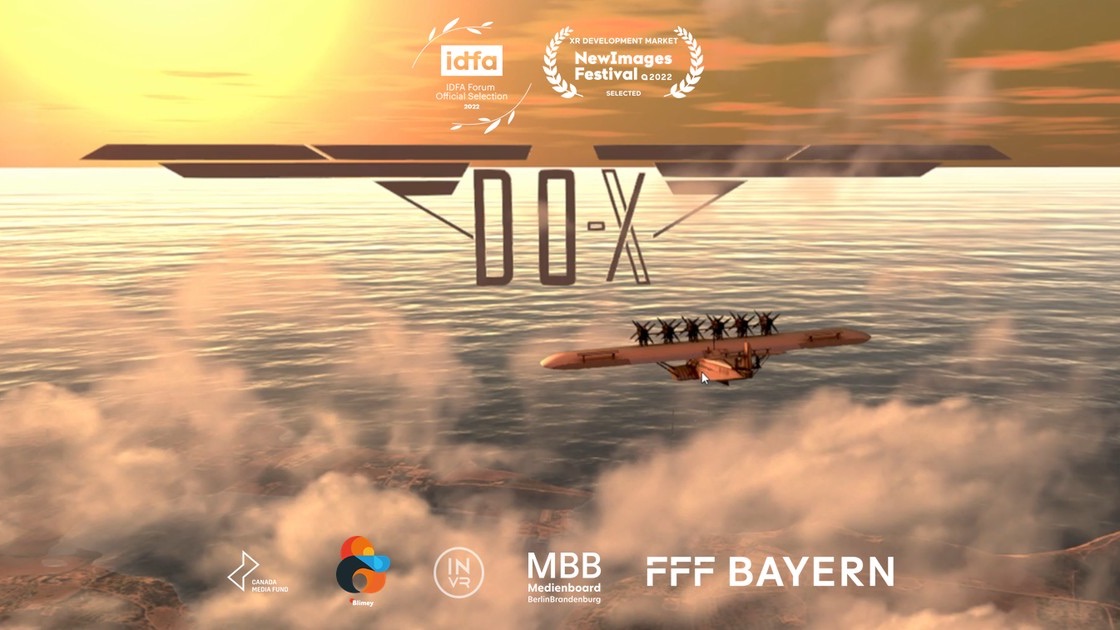 Key art for DO-X: the Dornier Do X flying boat above a blanket of clouds with the title DO-X above it