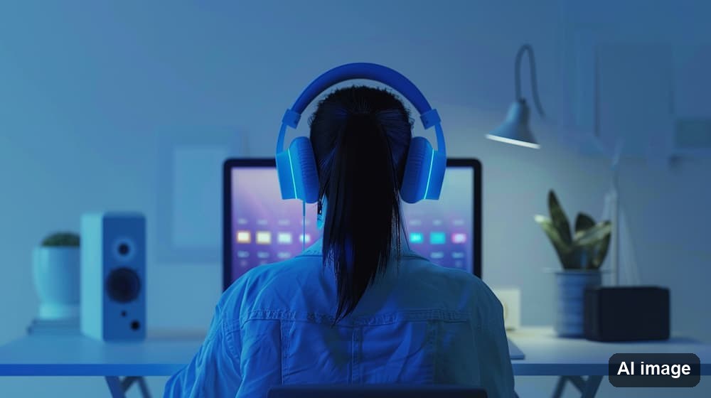 A_person_wearing_sleek_over-ear_headphones_sitting_at